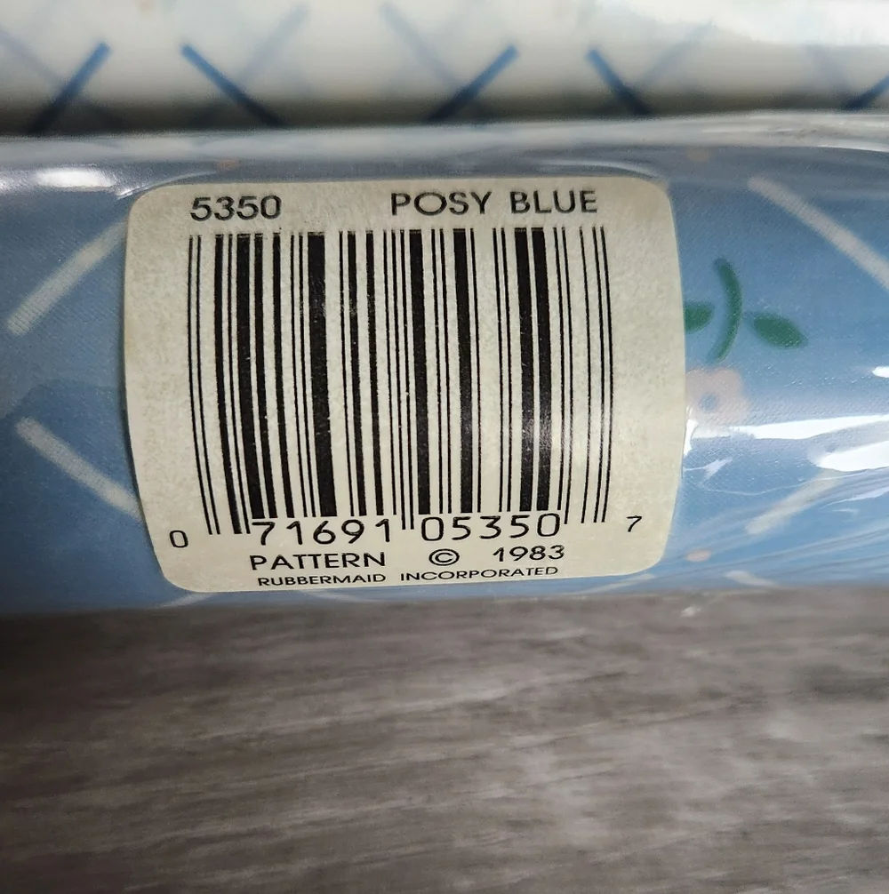 Vintage Rubbermaid Shelf Liner 2 Rolls- 1 White Posey & 1 Blue Posey 10sqft Each